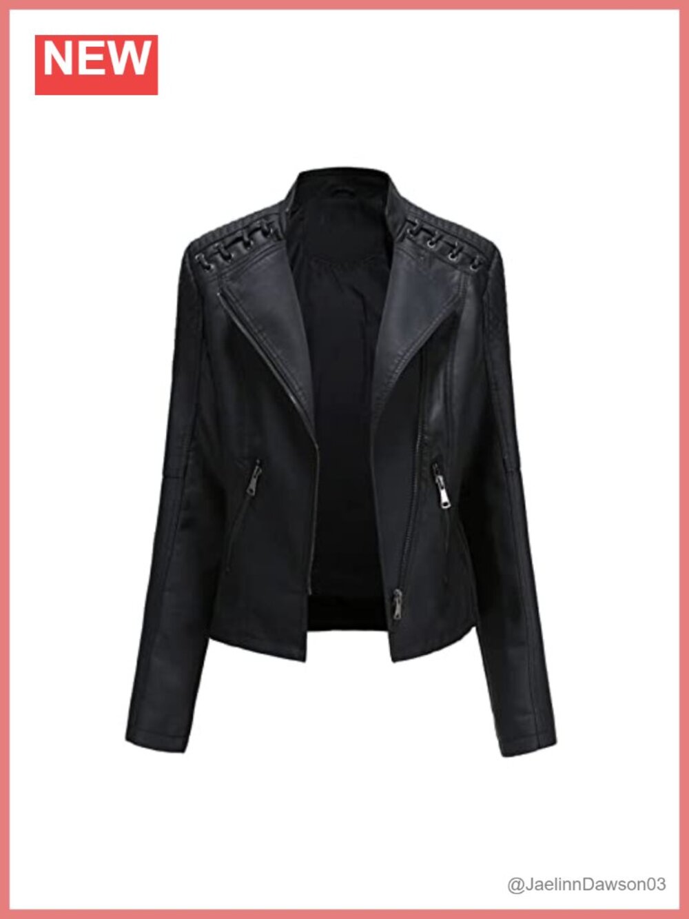 Faux Leather Moto Jacket Asymmetrical Zip Pockets Biker Coat